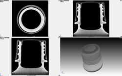 ボトルとキャップのX線CTによる嵌合状態画像｜X線非破壊検査装置導入事例｜松定プレシジョン