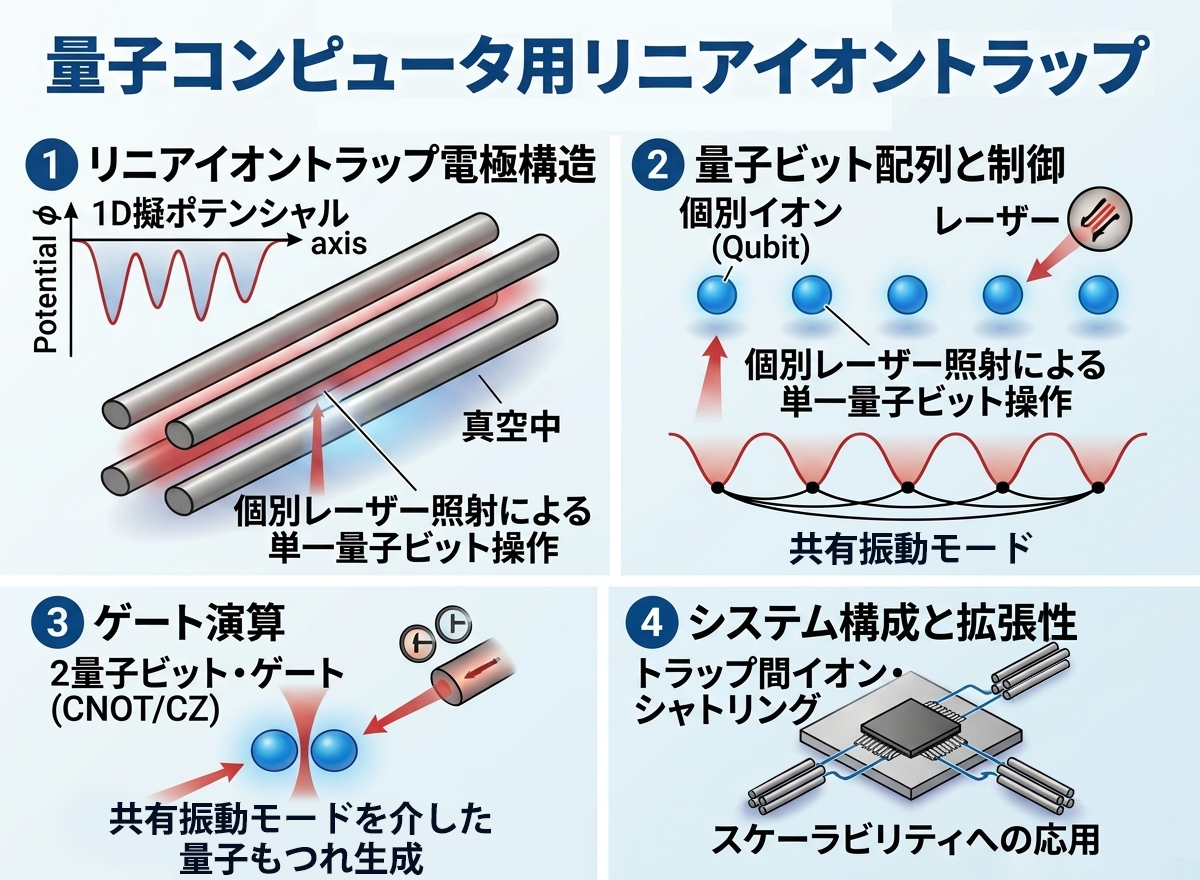 量子コンピュータ用イオントラップ