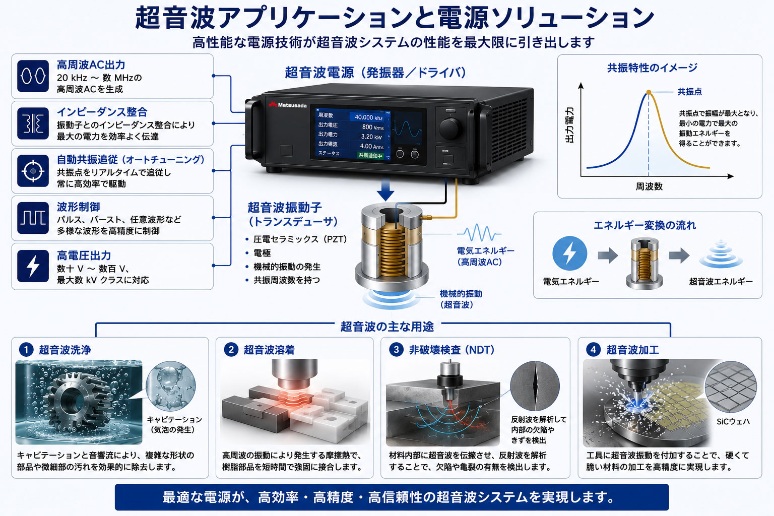 超音波アプリケーションと電源ソリューション