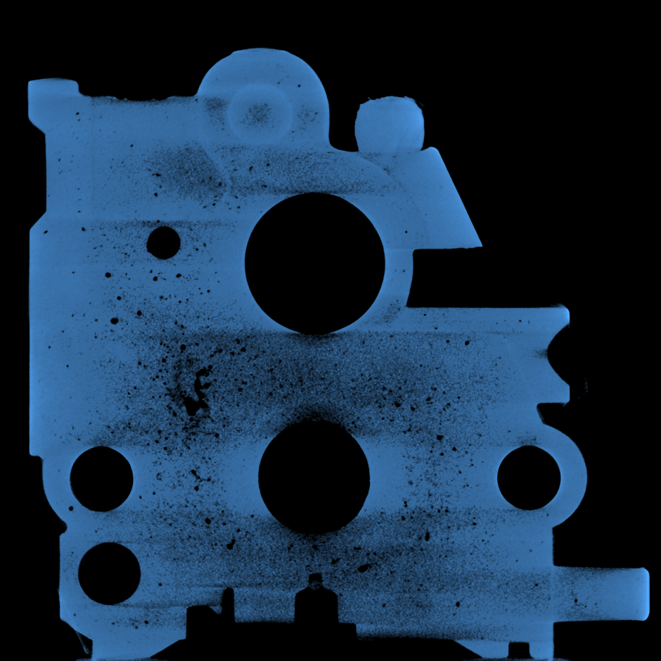 アルミダイキャストの縦断面CT画像