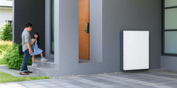 住宅に蓄電池システムが設置されているイメージ