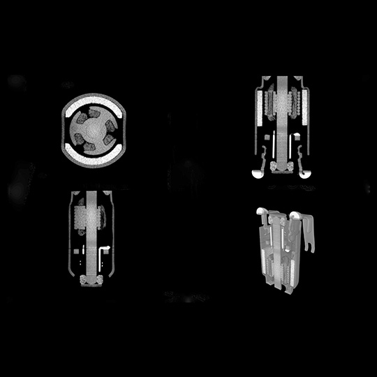 小型モーターのCT-MPR表示画像