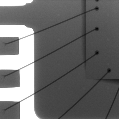 ワイヤーボンディングのX線透過画像