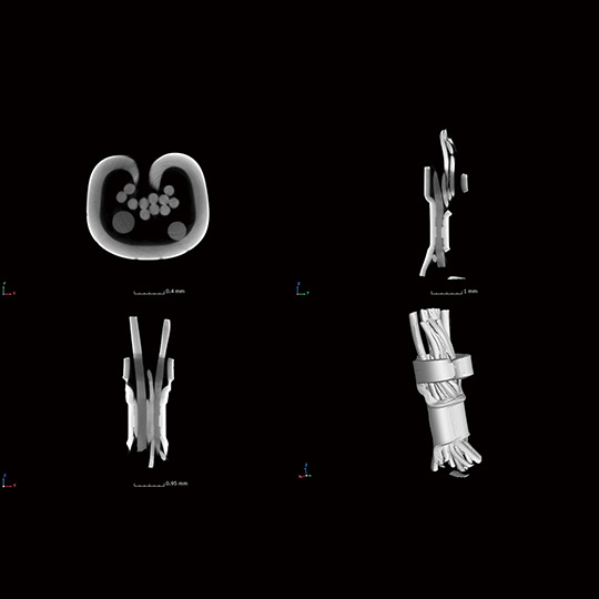 ケーブルのCT-MPR表示画像