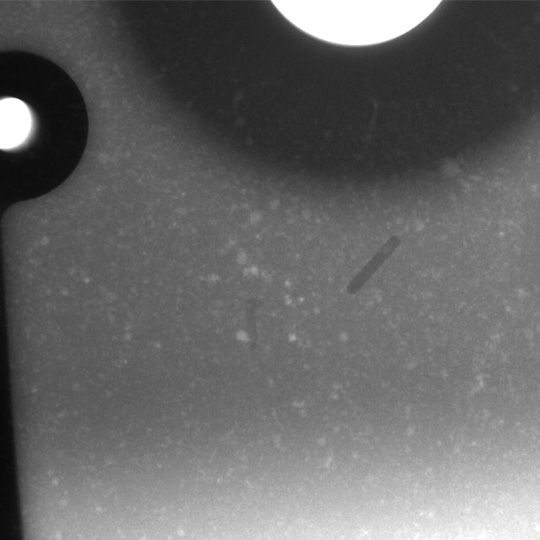 アルミダイカストのスを撮影したX線透過画像