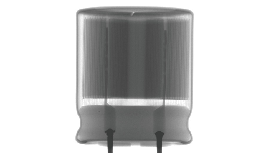 電解コンデンサのX線透過画像