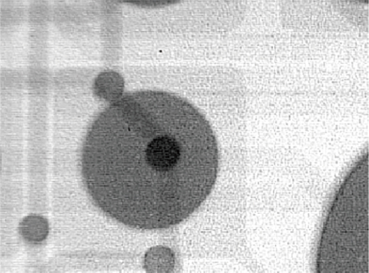 フィルタ処理（エッジ強調）を適用したX線透過画像