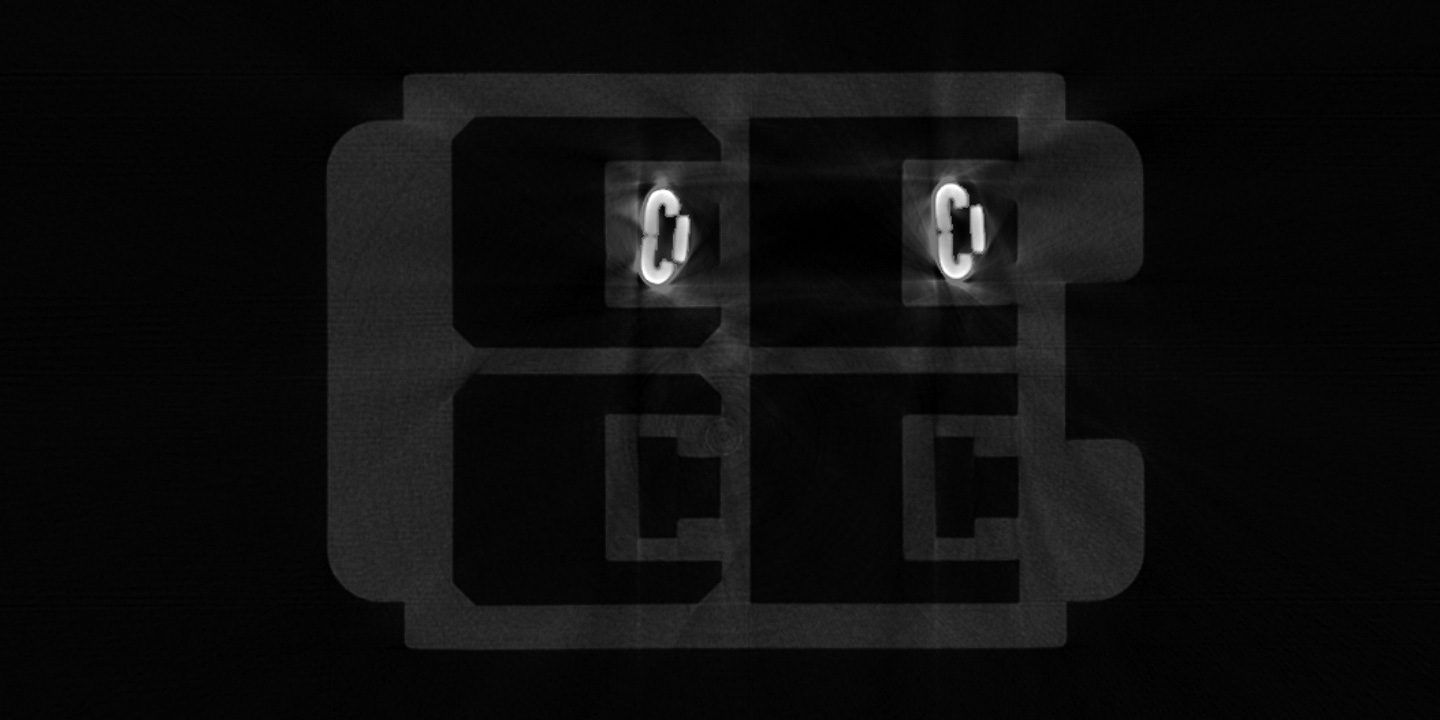 メタルアーチファクト低減機能を使って処理したICのX線透過画像