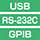 標準：USB、RS-232C、GP-IB