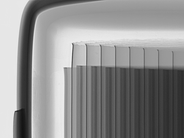 リチウムイオン電池を拡大表示したX線透過画像