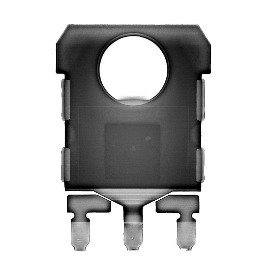 IGBTにボイドが写っているX線透過画像