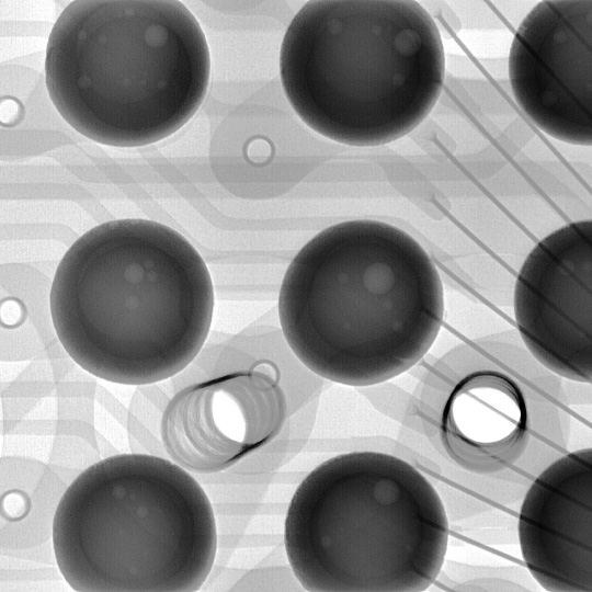 プリント基板のBGAを写したX線透過画像